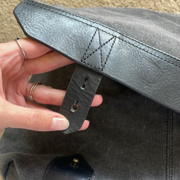 Hayden Harnett Smithy Messenger Bag Shoulder Laptop Travel Canvas Leather Office - Picture 11 of 14